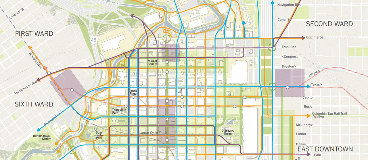 Plan Downtown map of regional connections