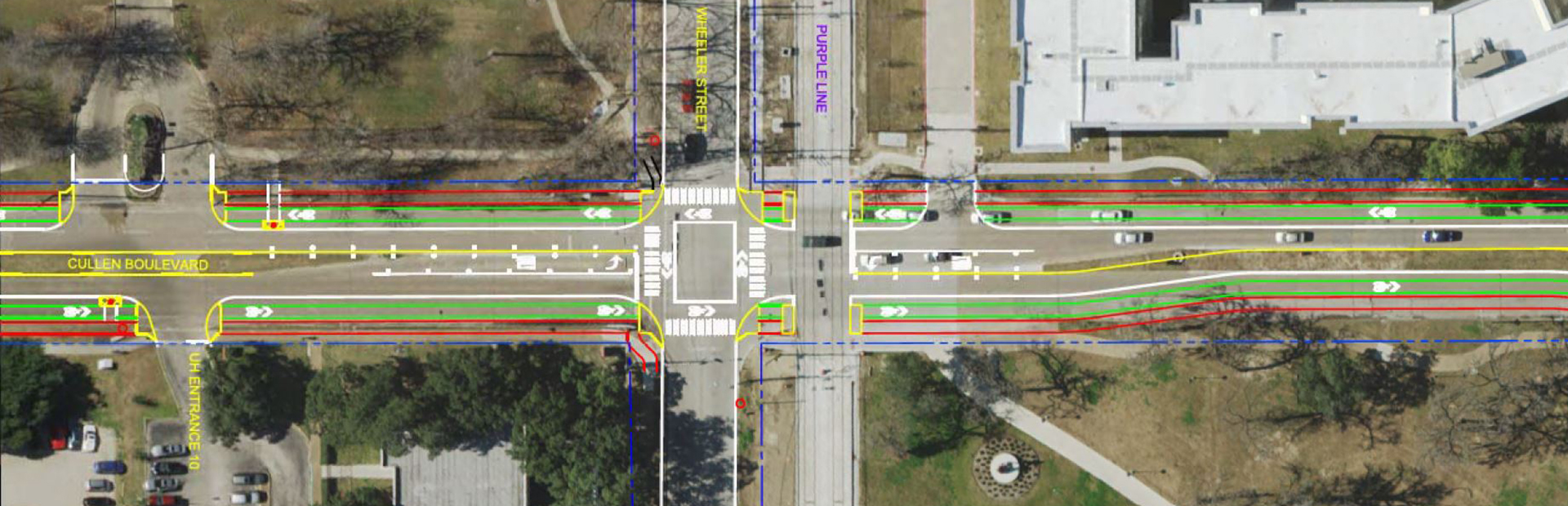 Cullen Boulevard conceptual schematic with new bike lanes