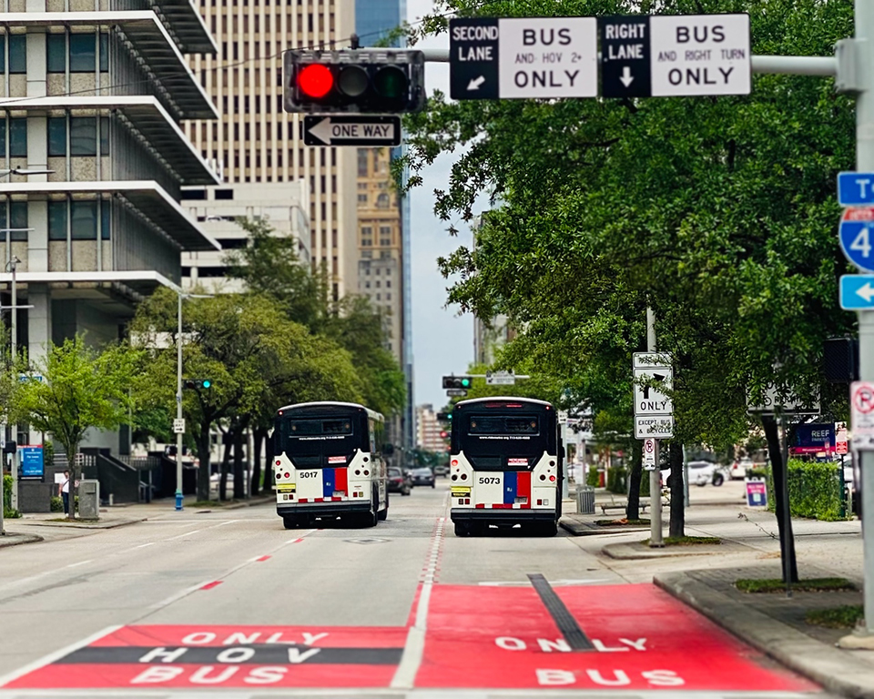 Bus and HOV signage